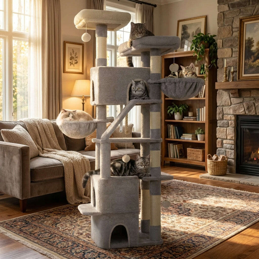 Arbre à chat multi-niveaux pour Maine Coon — vue d'ensemble