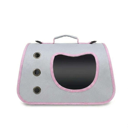 Panier de transport souple pour chat rose