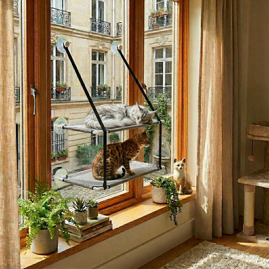 Hamac de fenêtre pour gros chat