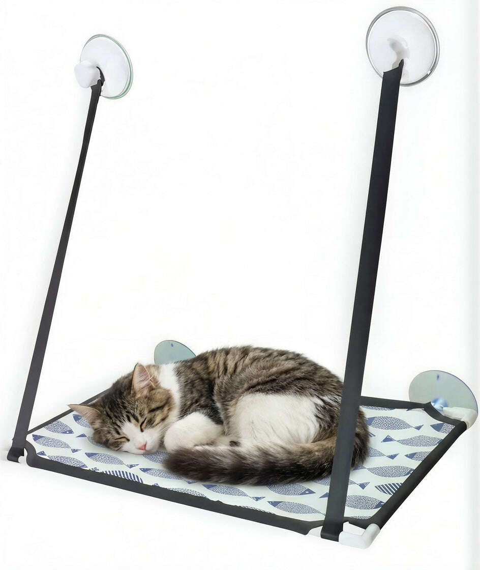 Hamac pour chat motif fenêtre — vue arrière