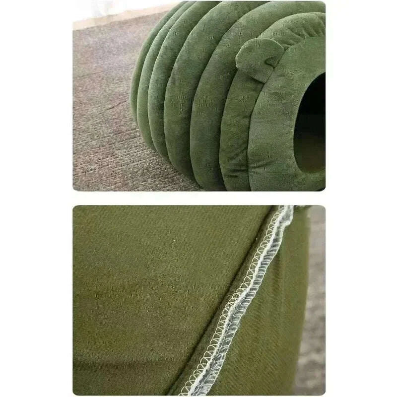 Igloo chenille pour chat confortable — vue de côté