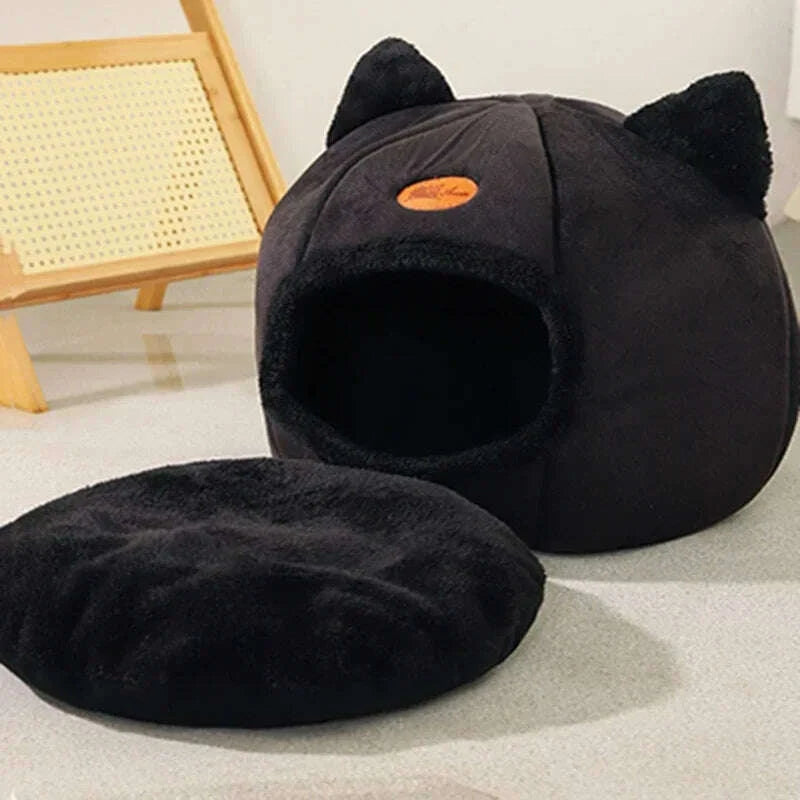 Maison design pour chat en noir — détail