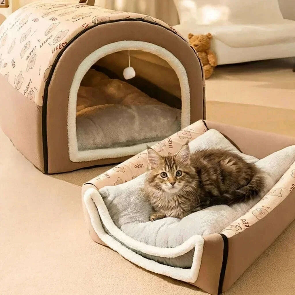 Maison confortable pour chat d'intérieur — vue d'ensemble