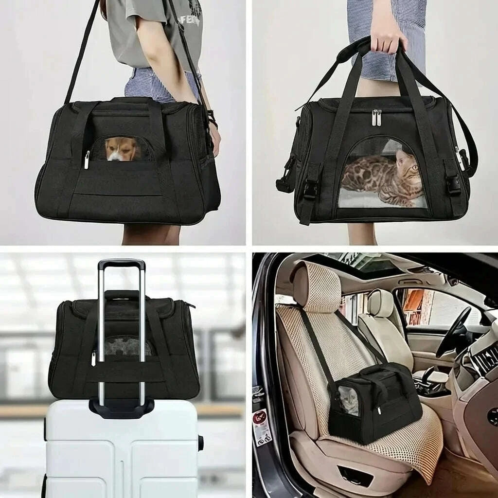 Panier de transport pour chat avec grille — vue zoom