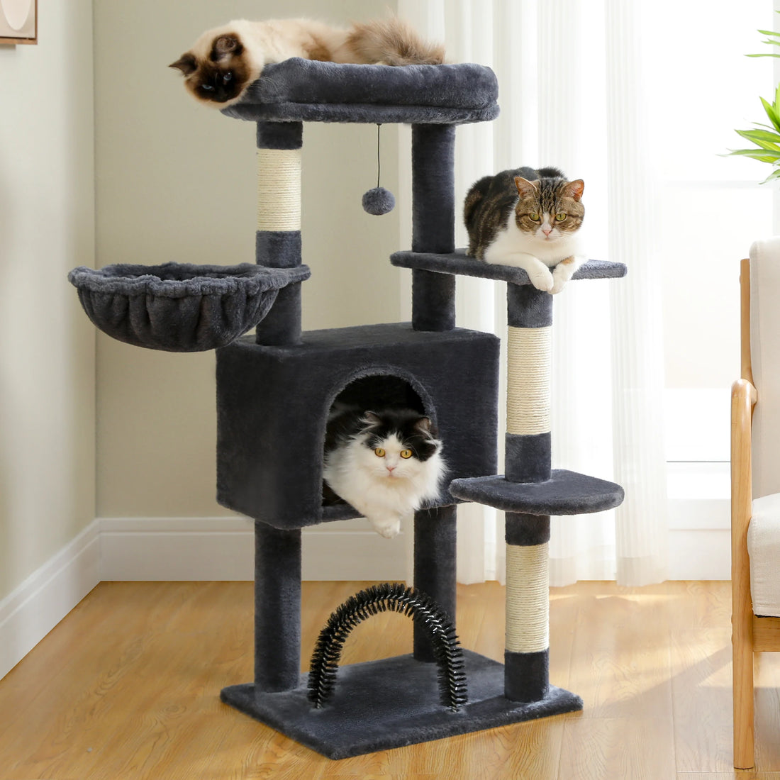 Arbre à chat niche arche avec hamac