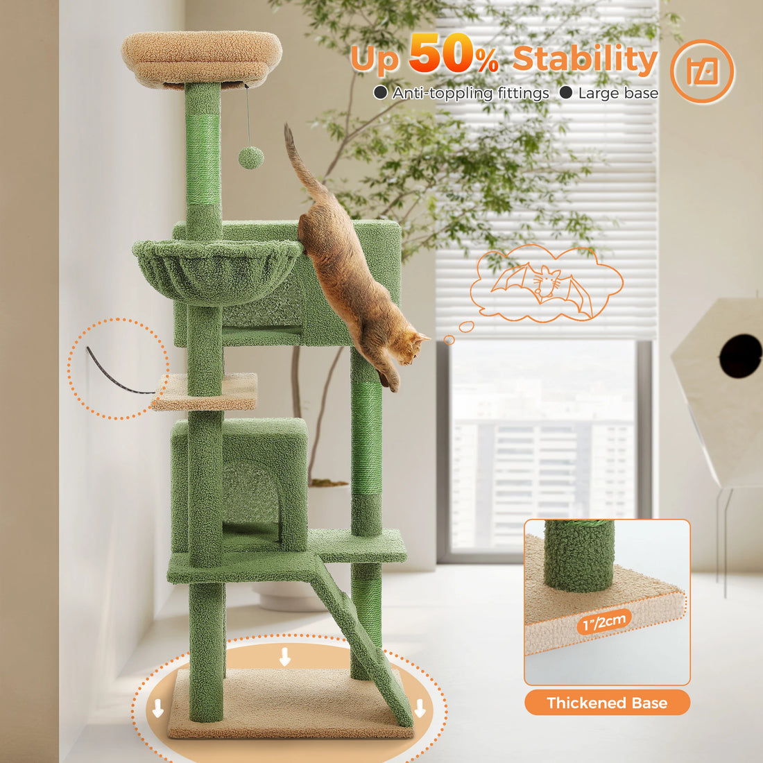 Arbre à chat 106 cm avec échelle et niches
