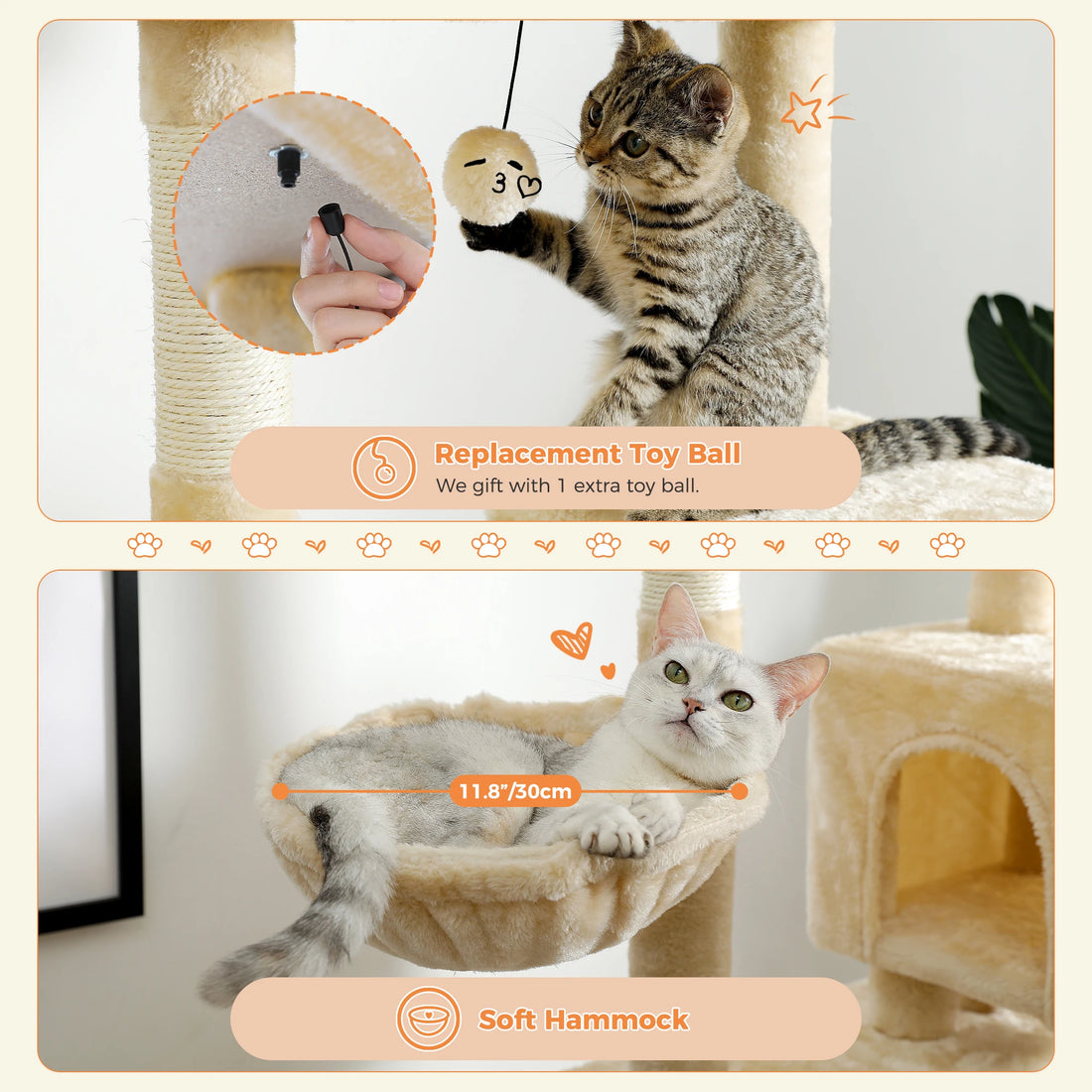Arbre à chat 106 cm avec échelle et niches
