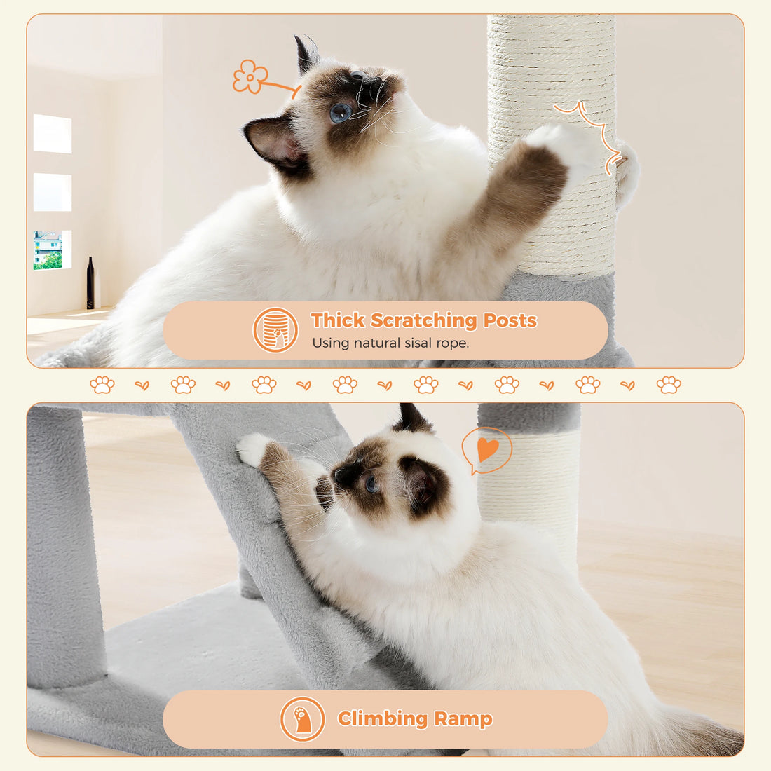 Arbre à chat 106 cm avec échelle et niches
