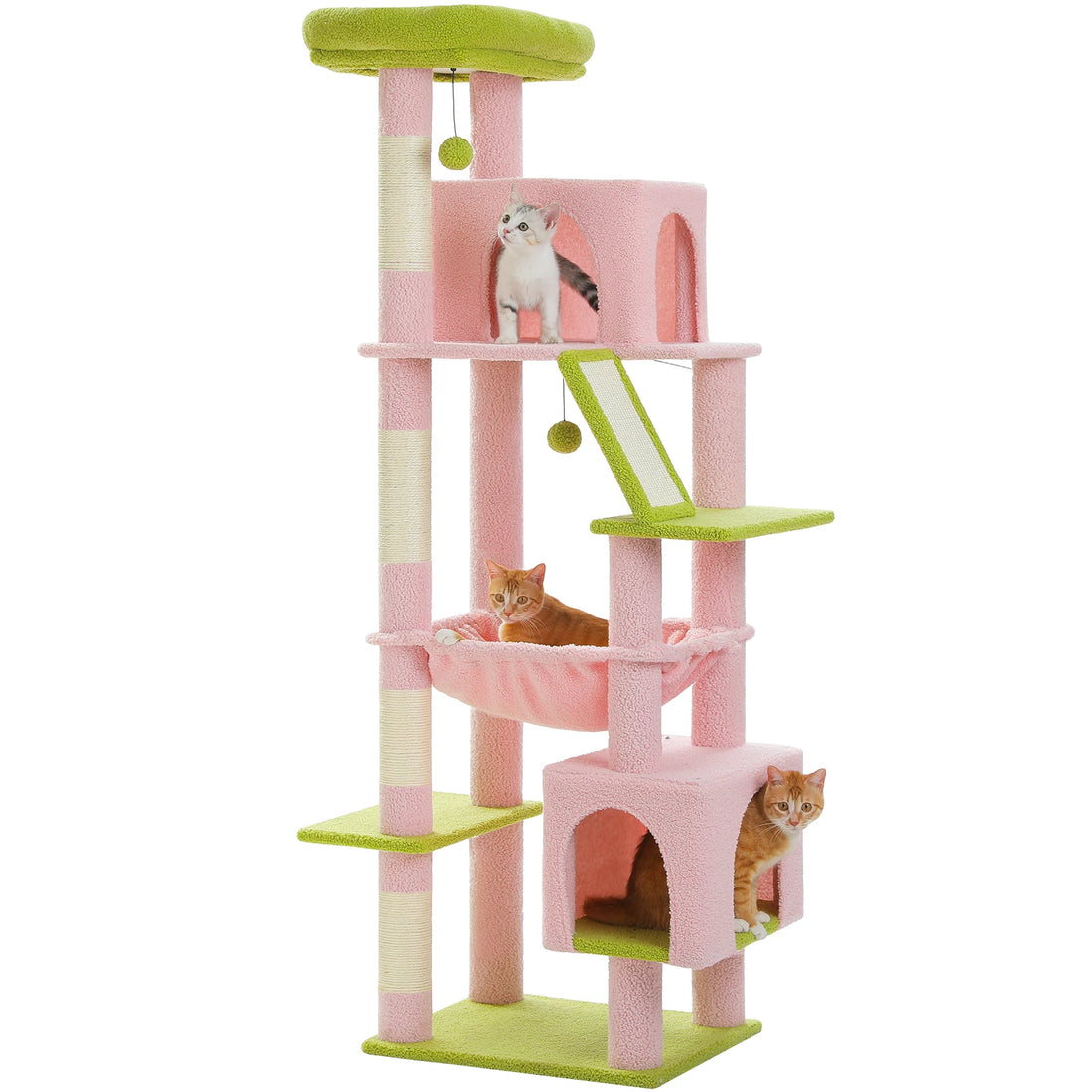Arbre à chat 180 cm à deux grandes niches
