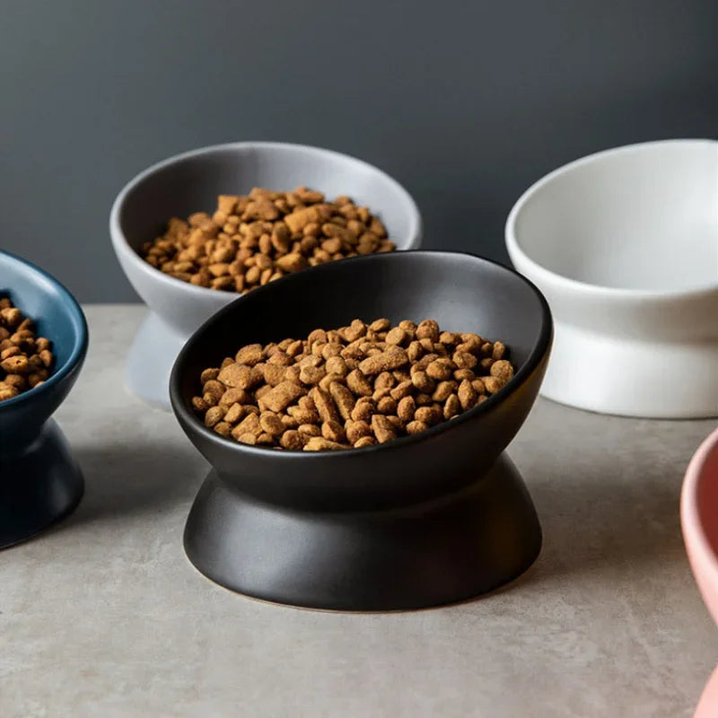 Bols surélevés inclinés à 15° en céramique pour chat