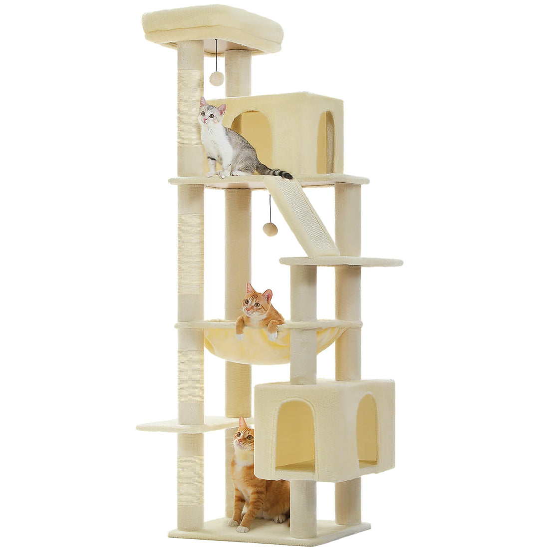 Arbre à chat 180 cm à deux grandes niches