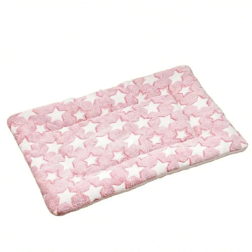Tapis rose pour chat à motifs étoiles