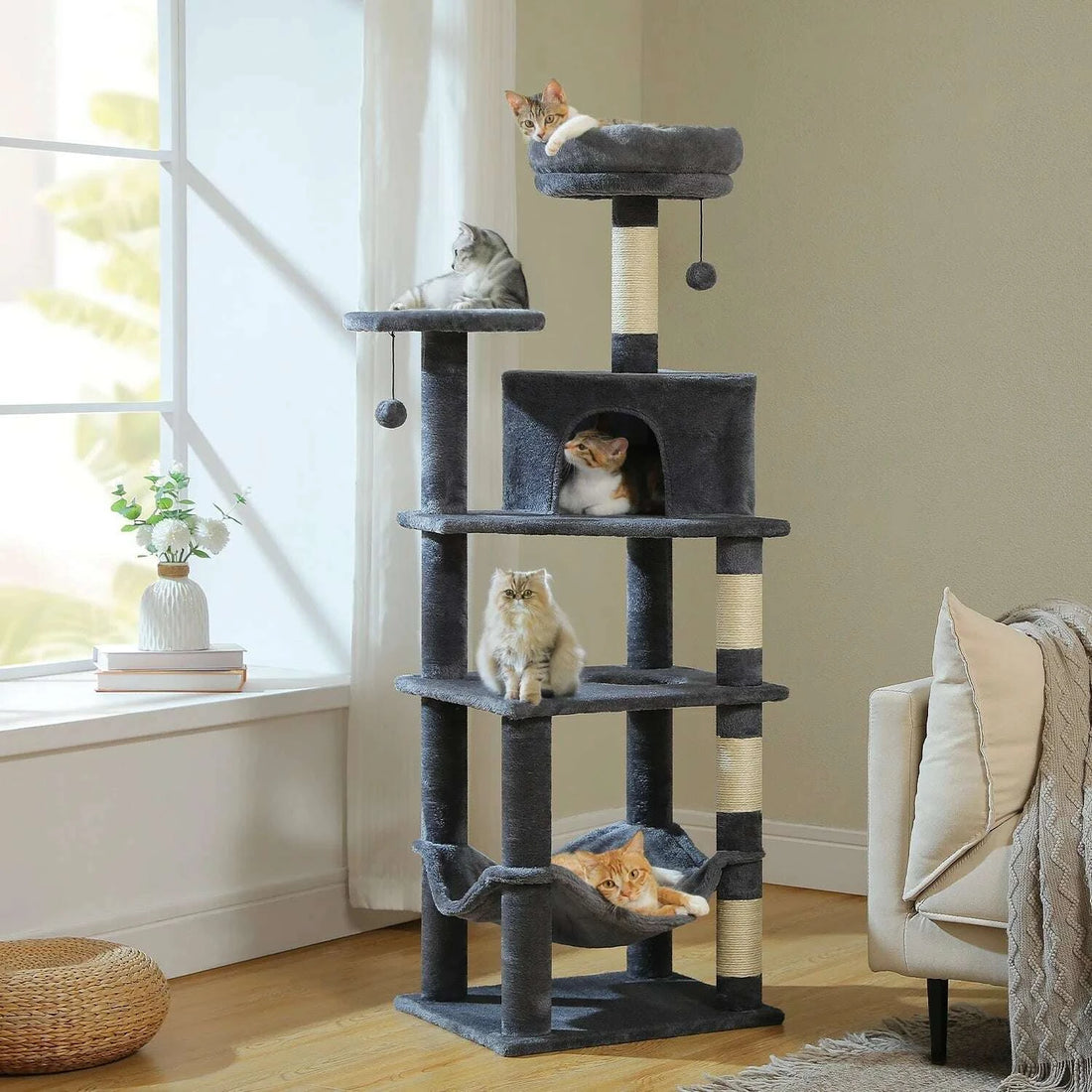 Arbre à chat style scandinave — vue zoom