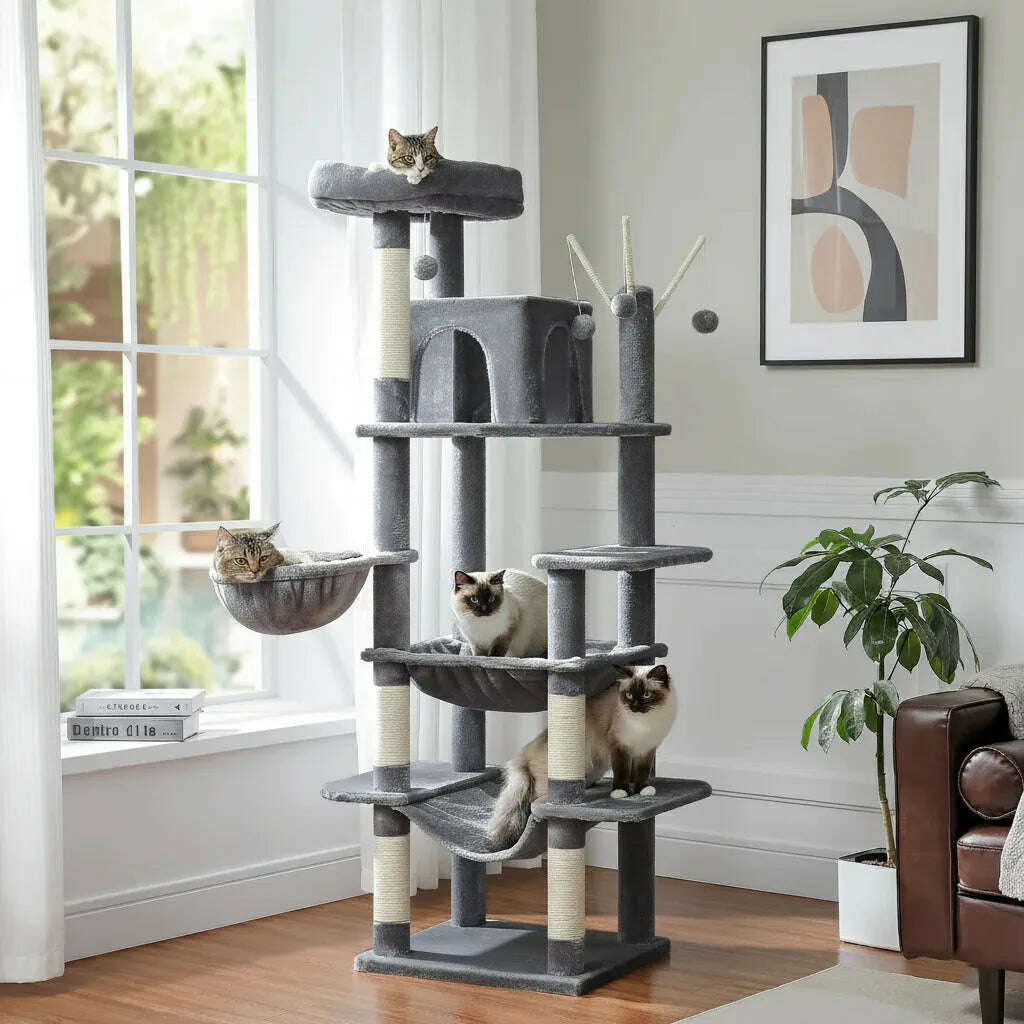 Arbre à chat XXL pour grands félins — vue zoom
