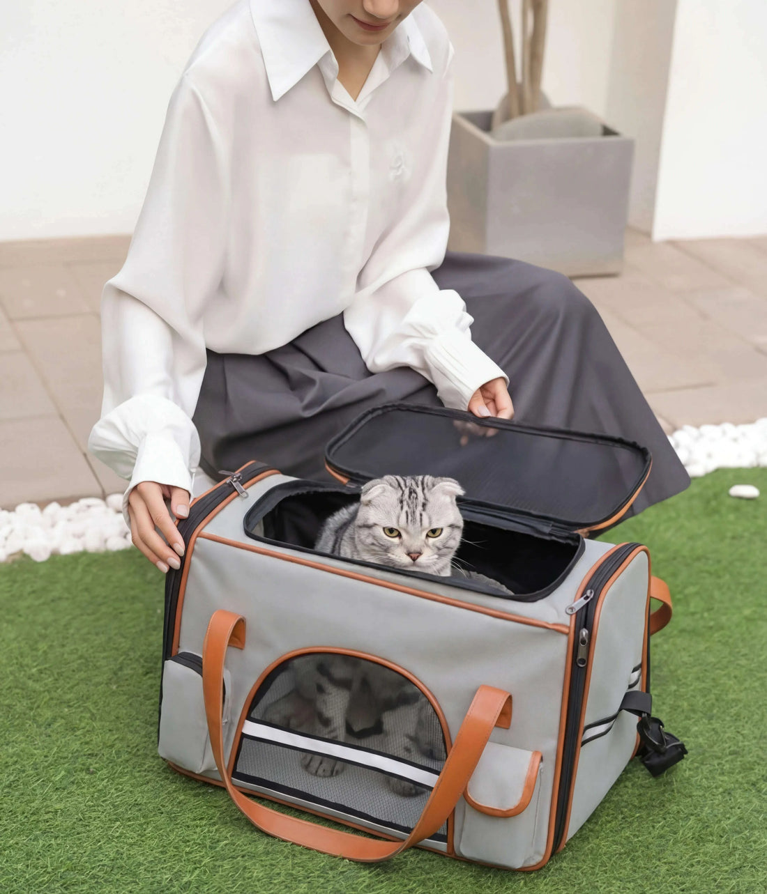 Sac de transport pour chat souple et pratique — vue d'ensemble