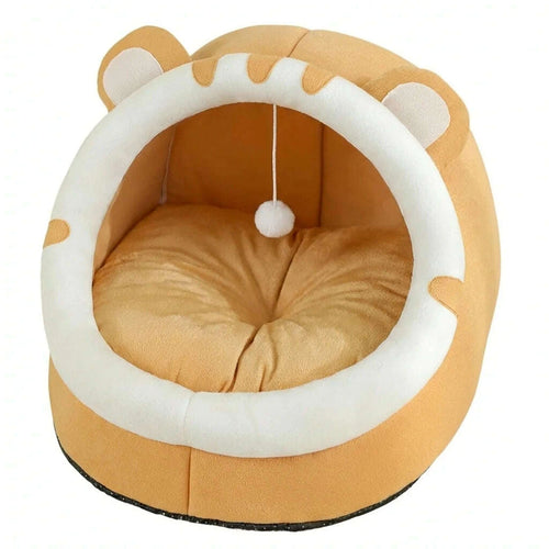 Maison confortable pour chat orange clair