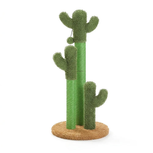 Griffoir cactus pour chat 3 poteaux sisal Marron