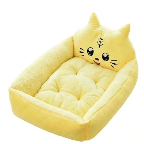 Panier douillet jaune pour chat