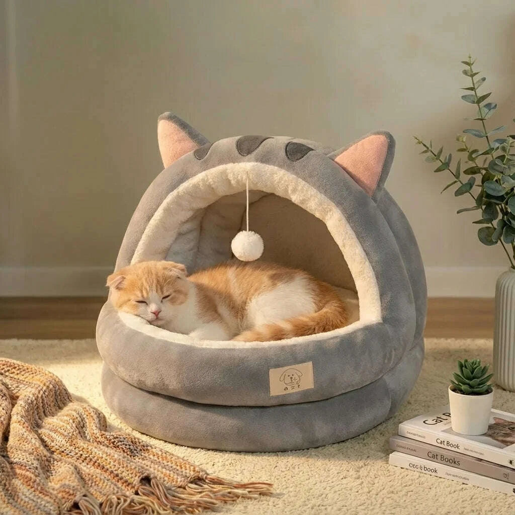 Maison pour chat au design moderne — vue de côté