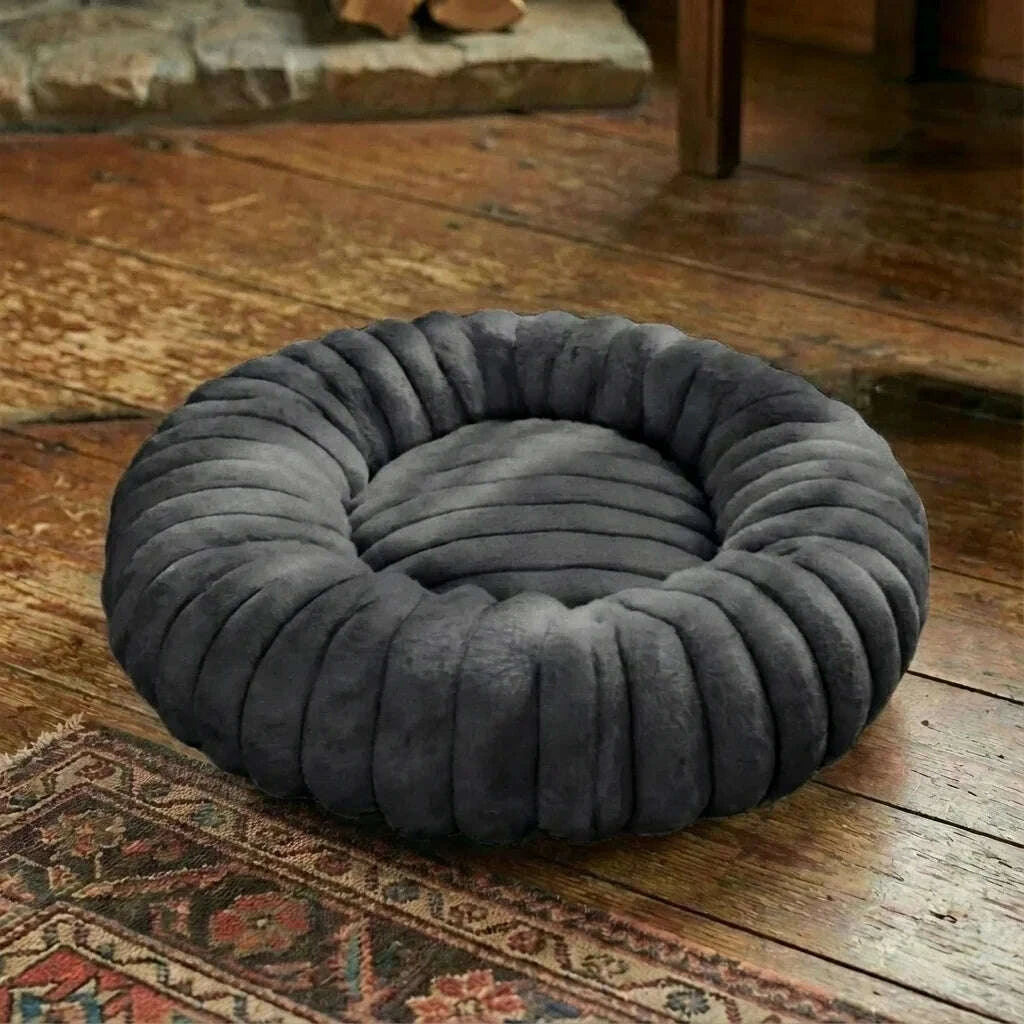Panier à chat rond noir — détail