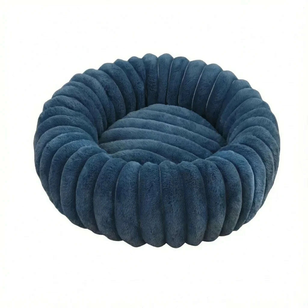 Panier rond pour chat en bleu foncé