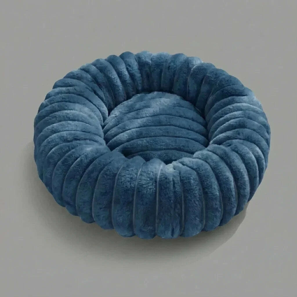 Panier rond pour chat en bleu foncé — vue d'ensemble