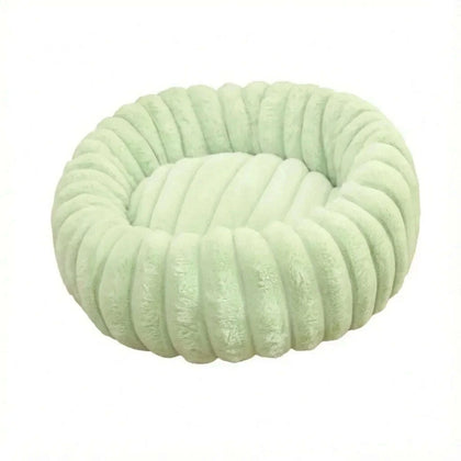 Panier rond pour chat en coussin vert pastel