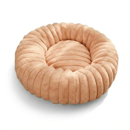 Panier rond moelleux pour chat couleur orange