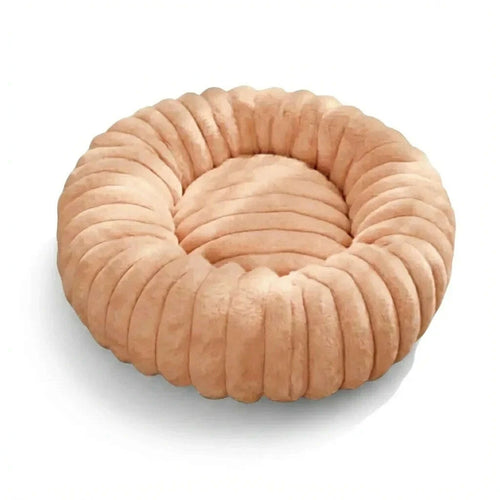 Panier rond moelleux pour chat couleur orange