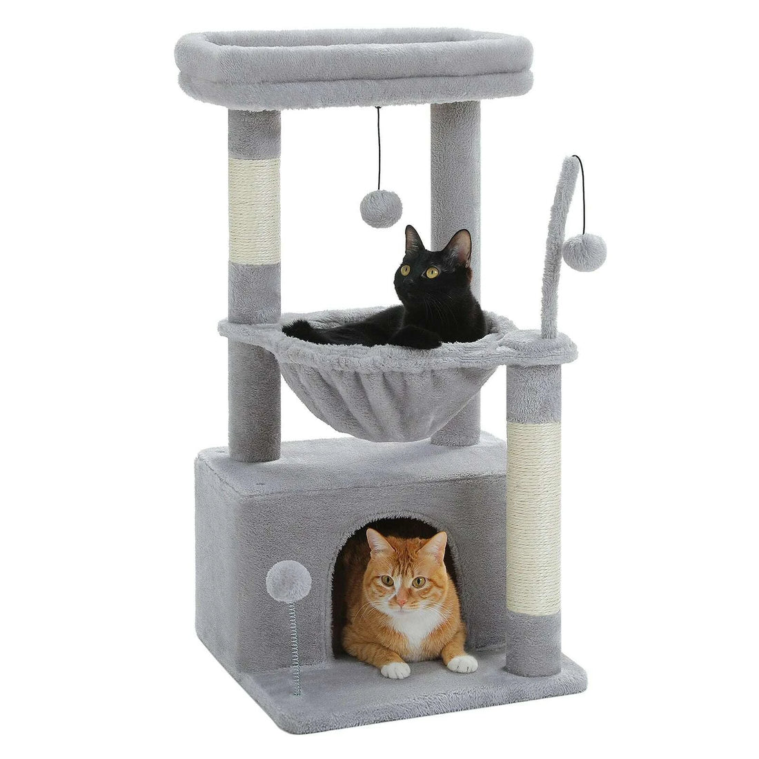 Petit arbre à chat compact et design — vue en perspective