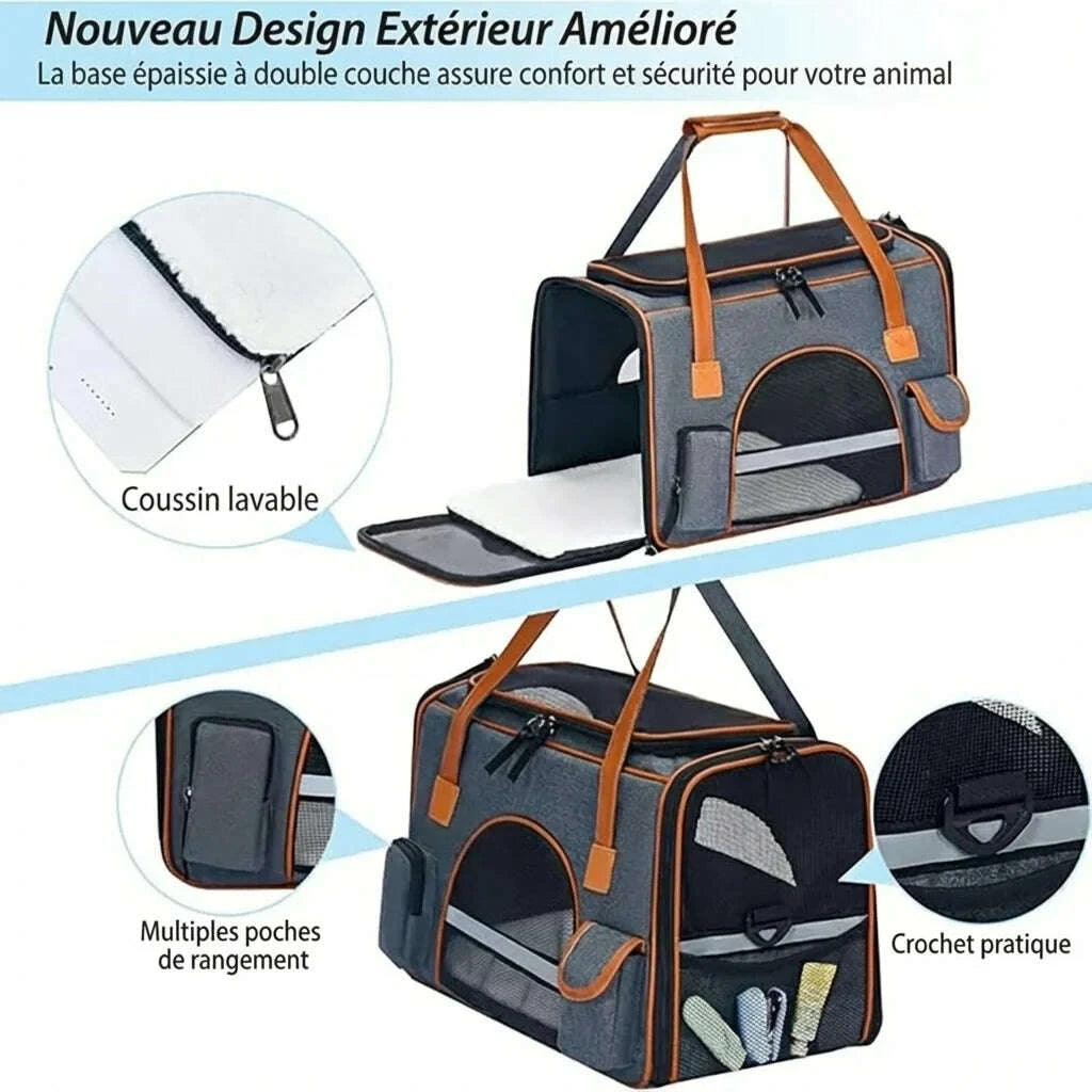 Sac de transport pour chat haut de gamme — vue zoom