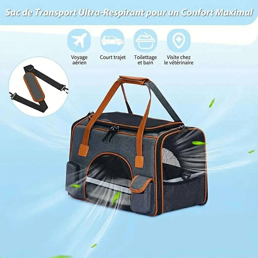 Sac de transport pour chat haut de gamme — vue en perspective
