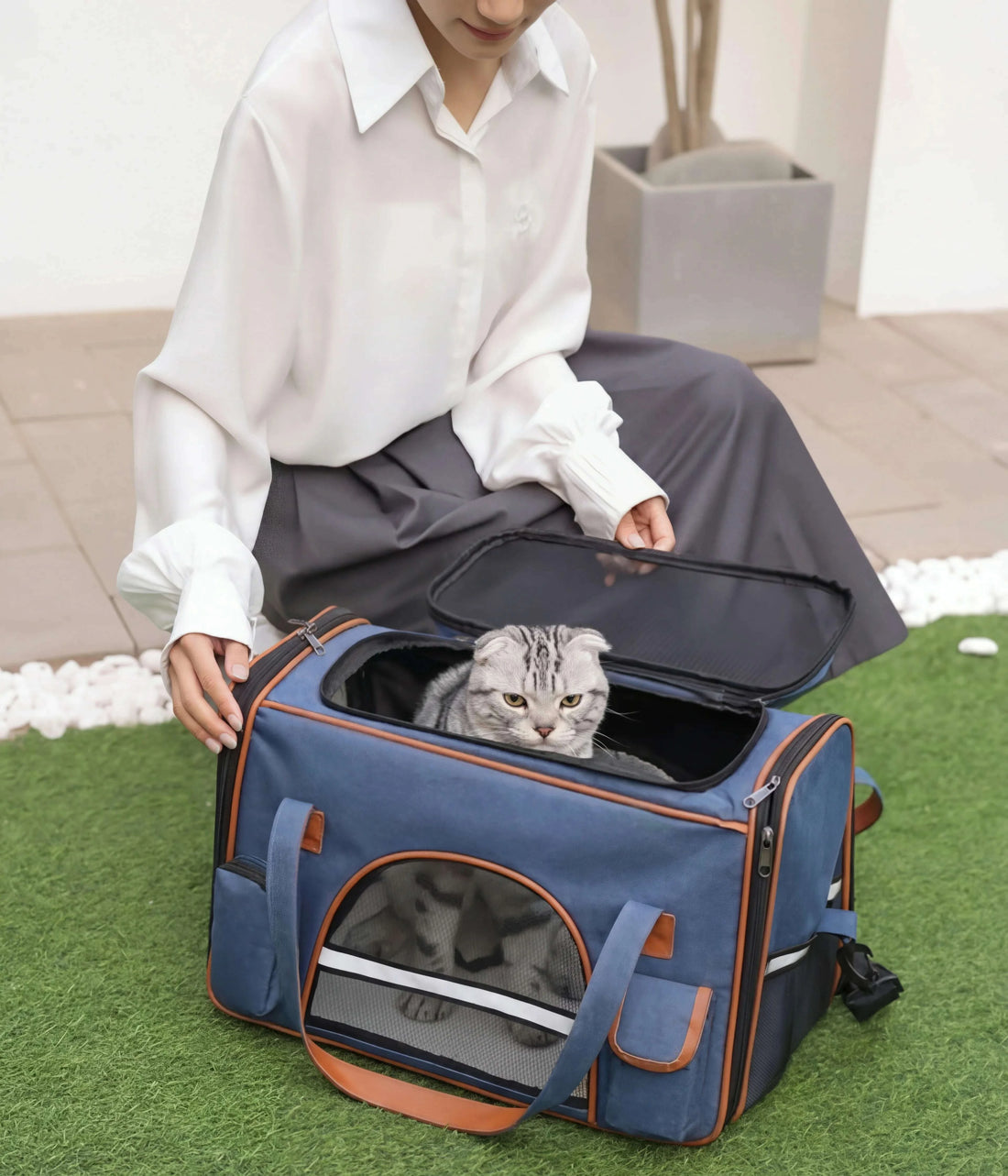Sac de transport pour chat haut de gamme — vue d'ensemble