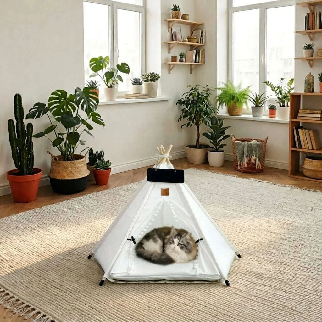 Tipi pour chat maison, de profil