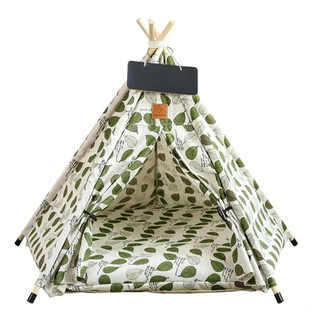 Tipi pour chat au motif végétal