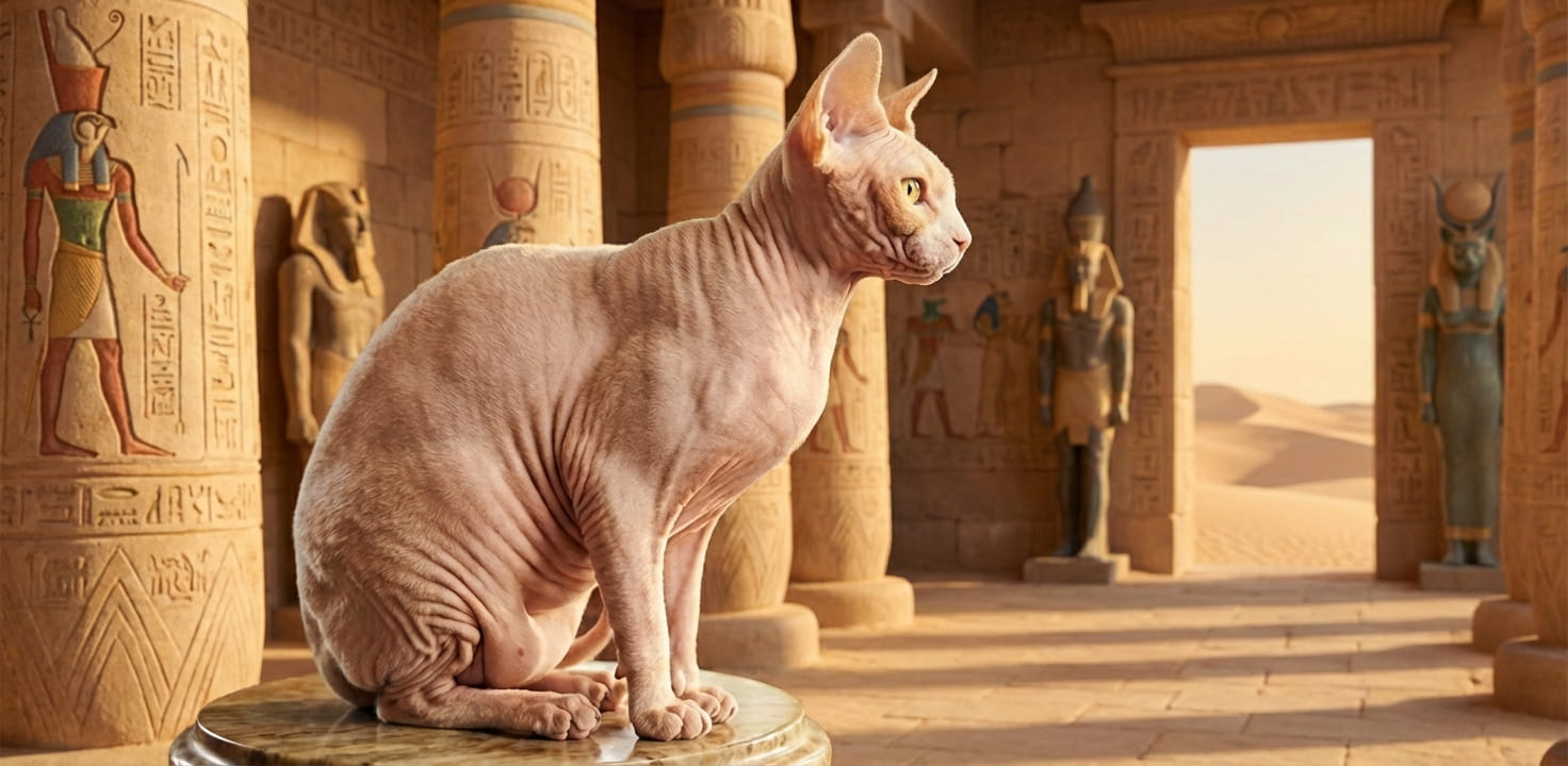 Comment s'appelle le chat égyptien sans poil