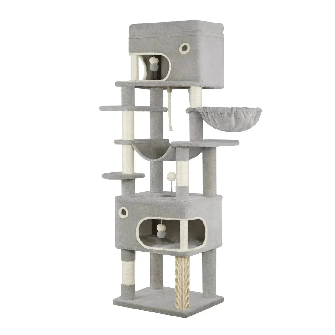 Arbre à chat en bois XXL gris png