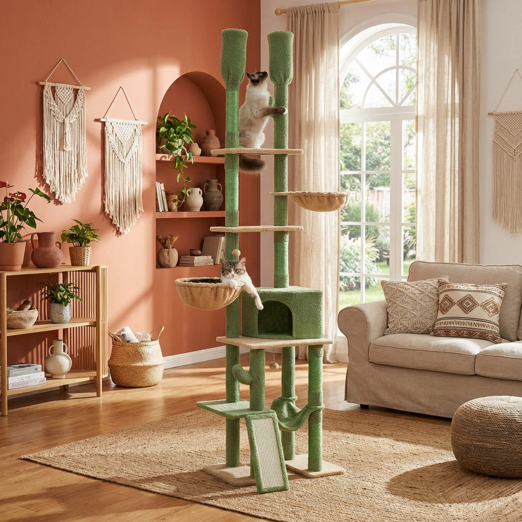 Arbre à chat XXL grande tour cactus pour sieste confortable