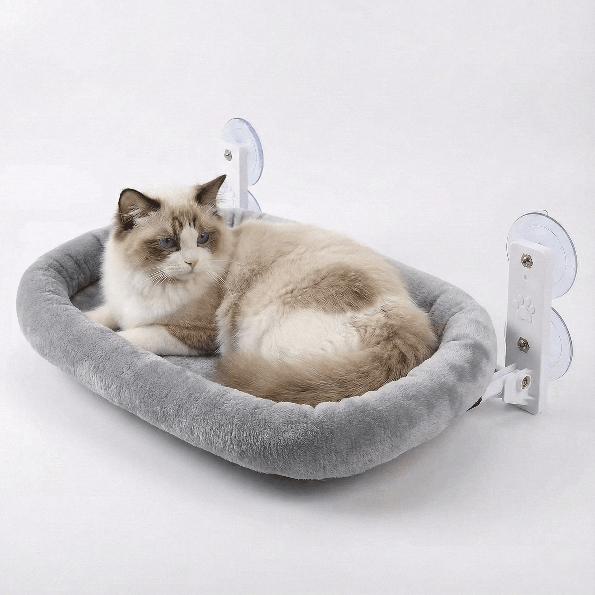 Hamac pour chat en tissu à ventouse — vue de côté