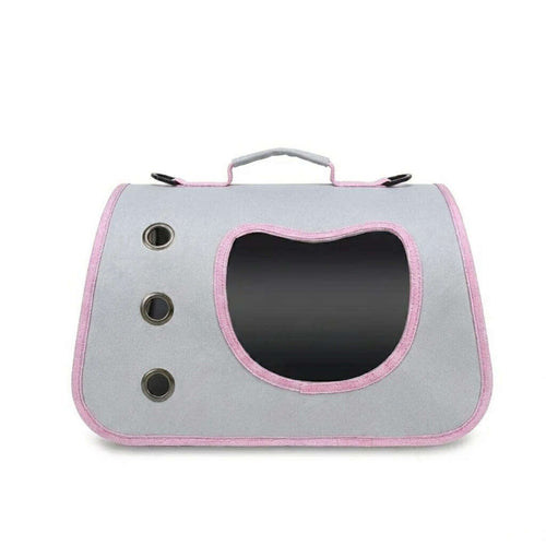 Panier de transport souple pour chat rose