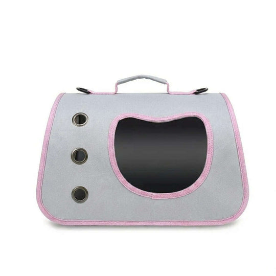 Panier de transport souple pour chat rose