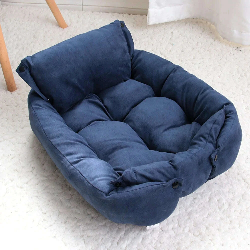 3-in-1 multifunction cat and dog bed with warm cushion