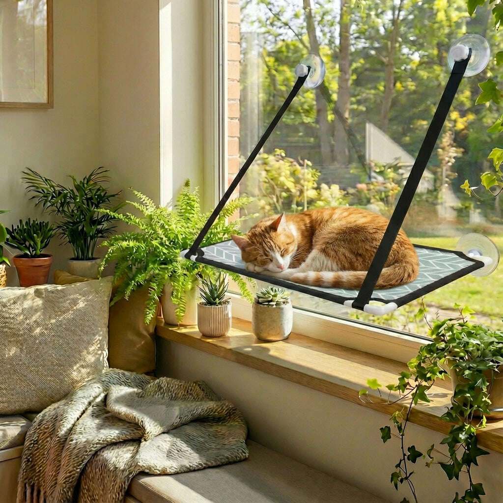 Hamac pour chat à ventouses puissantes — vue d'ensemble