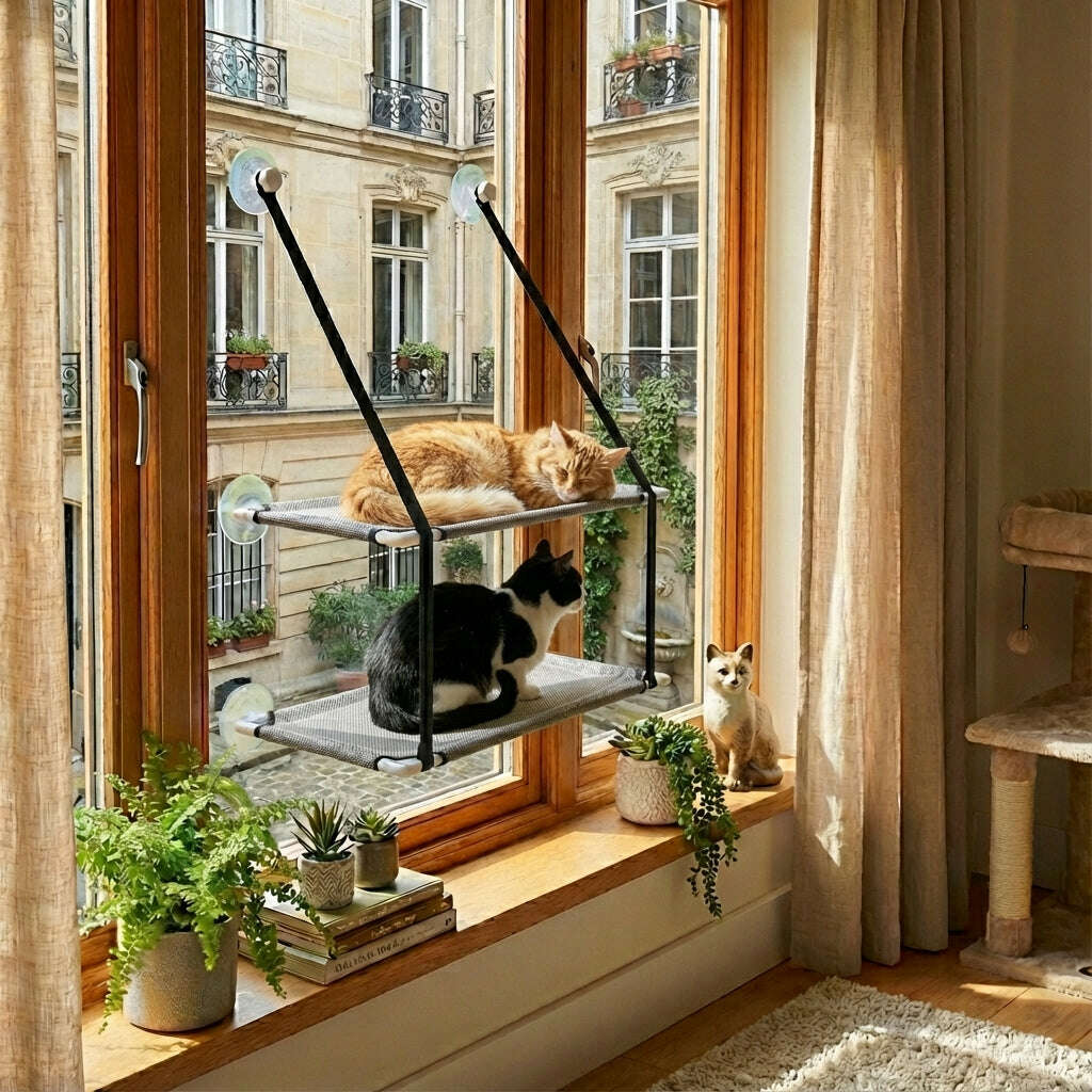Hamac de fenêtre pour Maine Coon, vue d'ensemble