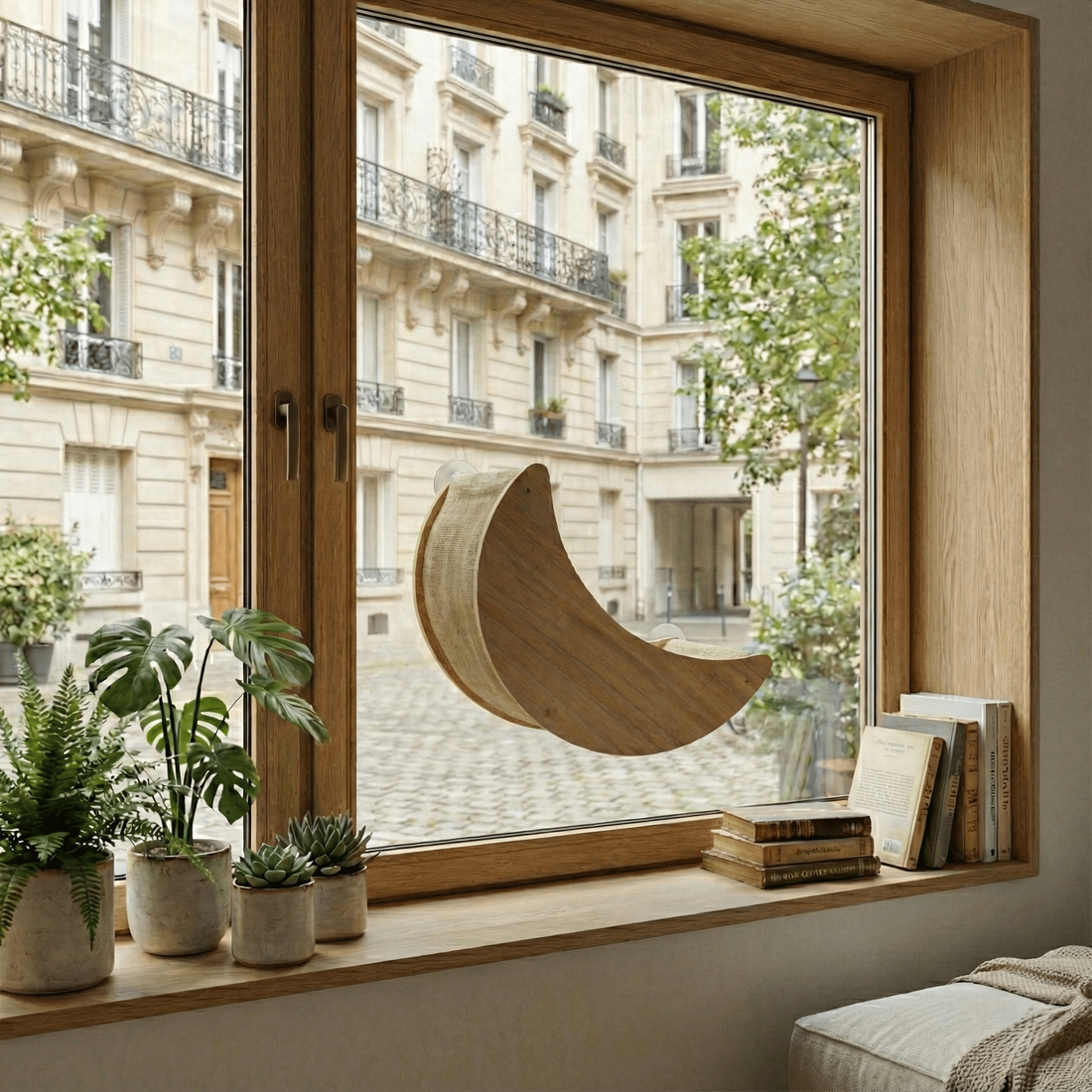 Hamac pour chat en bois pour fenêtres