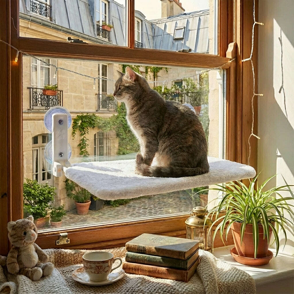 hamac-pour-chat-fenêtre-gris-clairlits-et-perchoirs-pour-chatsle-félin-35861291