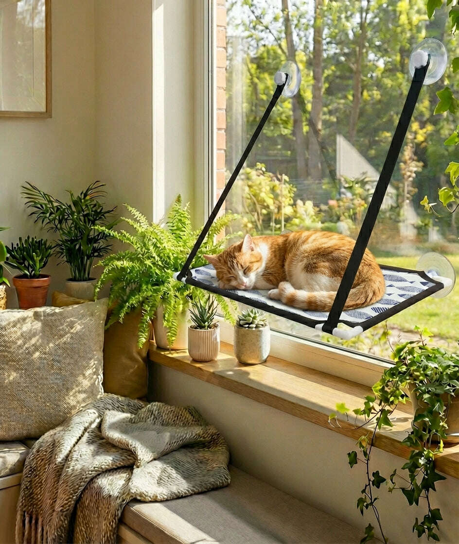 Hamac pour chat motif fenêtre — vue d'ensemble