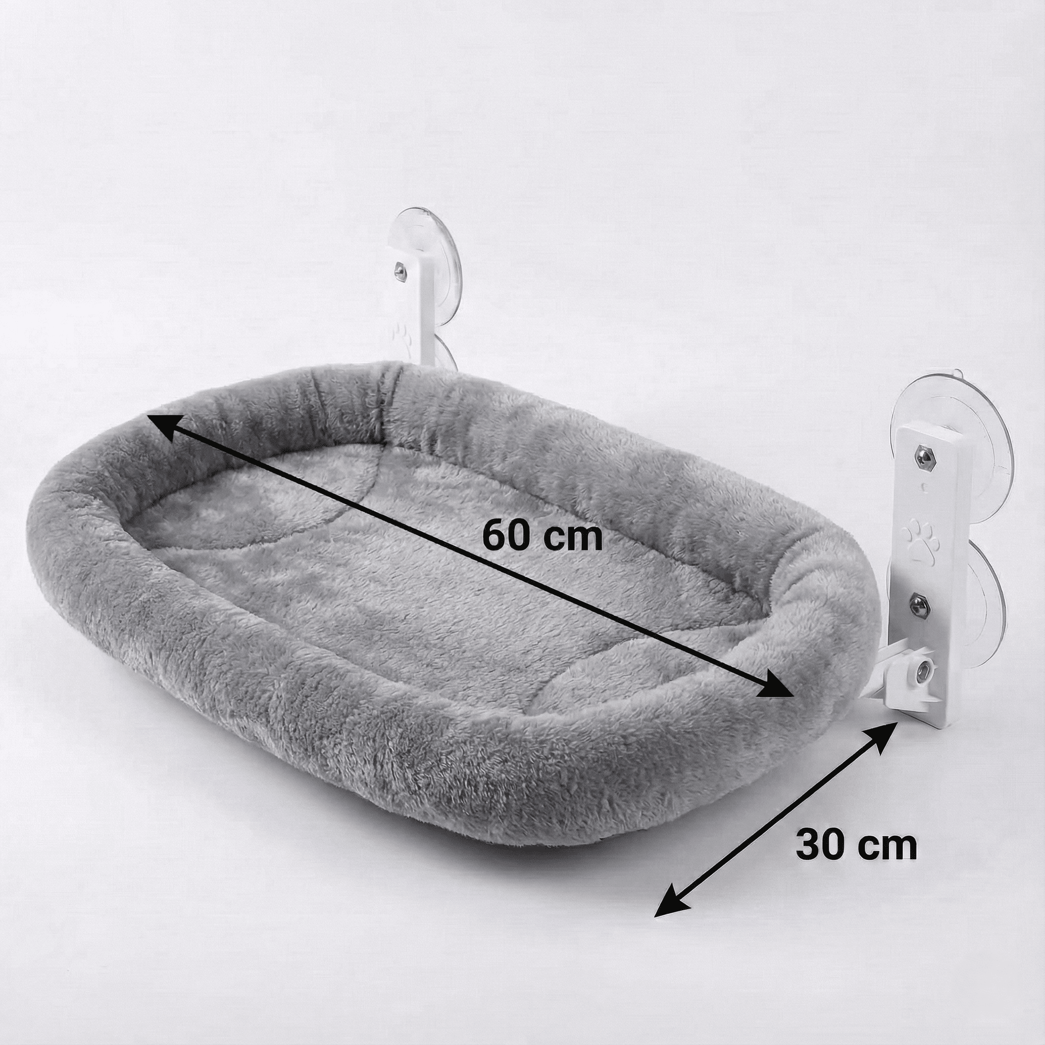 Hamac pour chat en tissu à ventouse — en situation
