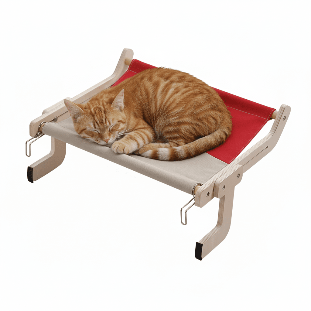 Hamac de radiateur pour chat en bois design — vue arrière