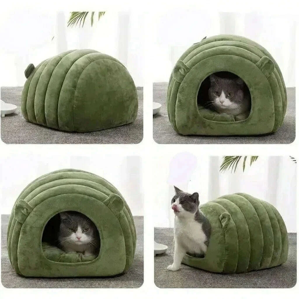 Igloo chenille pour chat confortable — détail
